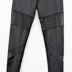 Mesh cut out leggings, L, Black
